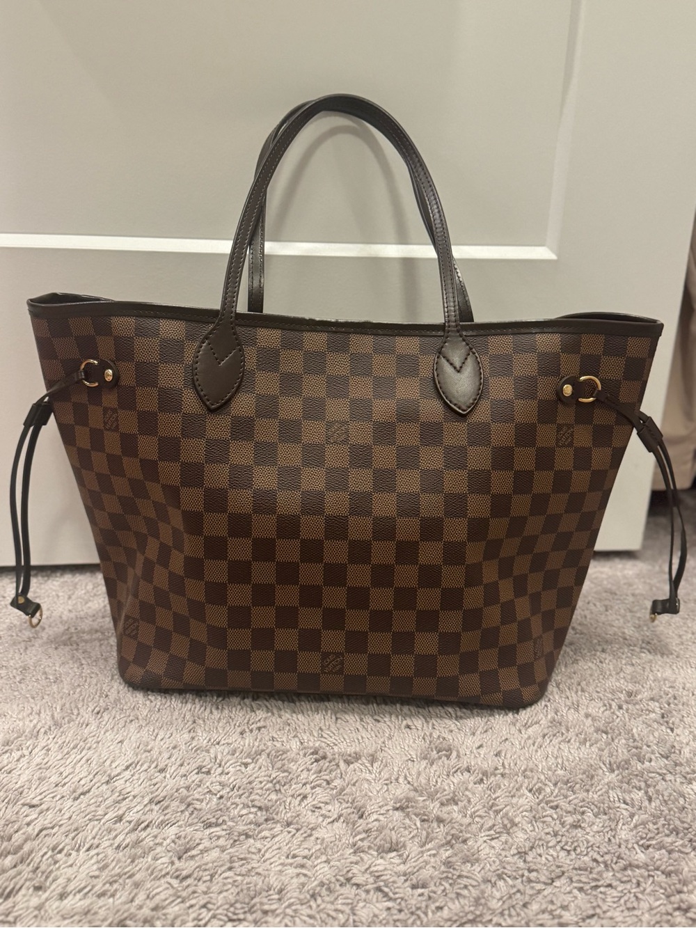 Louis Vuitton Brown Damier Ebene Checkered Tote